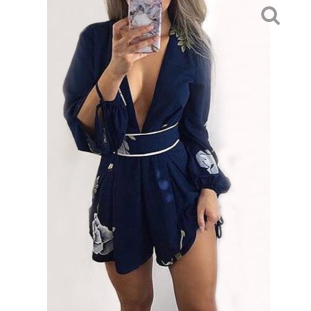 Blue Floral romper
